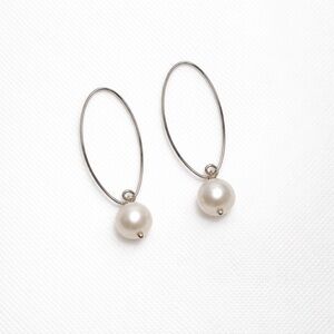 Elegant 925 Sterling Silver Pearl Drop Earrings